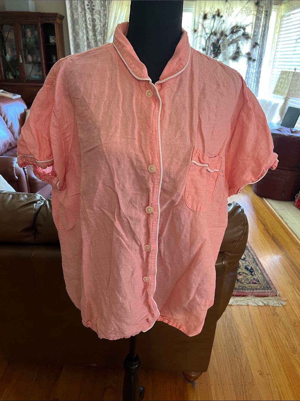 J. Crew Pink Short-Sleeve Pajamas set plus size linen